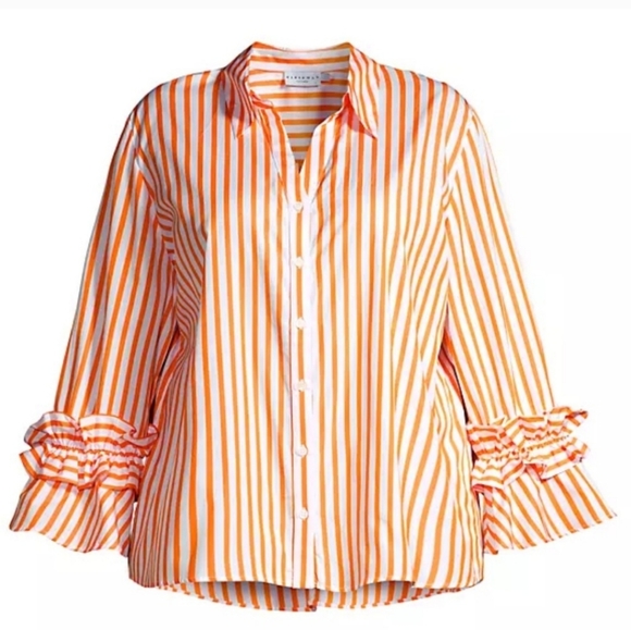Harshman Tops - HARSHMAN selina striped ruffle-trim shirt $228 Merigold Stripes
